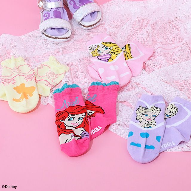 【ベビードール】ラプンツェル プリンセス / クルーソックスセット 8497 / ベビーサイズ キッズ くつ下 靴下 3足セット 3足組み 3点セット 13-16cm滑り止め付き