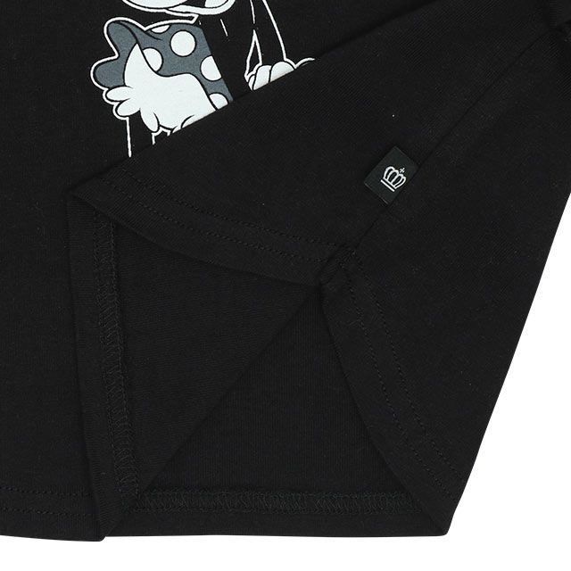 【ベビードール】ミッキー セットアップ 上下2点セット 8526B / ベビーサイズ 赤ちゃん 出産祝い 贈り物 プレゼント ベビー服 長袖 Tシャツ ボトム 長ズボン パンツ ウエスト総ゴム ゴム穴付 モノトーン コーデセット