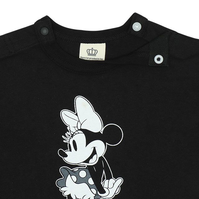 【ベビードール】ミニー セットアップ 上下2点セット 8526B / ベビーサイズ 赤ちゃん 出産祝い 贈り物 プレゼント ベビー服 長袖 Tシャツ ボトム 長ズボン パンツ ウエスト総ゴム ゴム穴付 モノトーン コーデセット