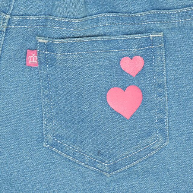 【ベビードール】プリンセス / ショートパンツ 8556K / アリエル ベル ラプンツェル キッズ ボトムス ショートパンツ 短パン 半ズボン ジーンズ ストレッチデニム 楽ちん ウエスト総ゴム ゴム穴付 ベルトループ フェイクボタン ガールズコーデ ガーリー