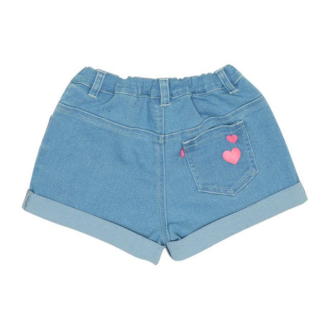 【ベビードール】プリンセス / ショートパンツ 8556K / アリエル ベル ラプンツェル キッズ ボトムス ショートパンツ 短パン 半ズボン ジーンズ ストレッチデニム 楽ちん ウエスト総ゴム ゴム穴付 ベルトループ フェイクボタン ガールズコーデ ガーリー