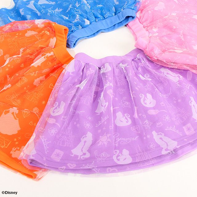 【ベビードール】ラプンツェル プリンセス / チュールスカート 8557K / キッズ ボトムス ウエスト総ゴム ゴム穴付 ガーリーコーデ なりきる コスチューム