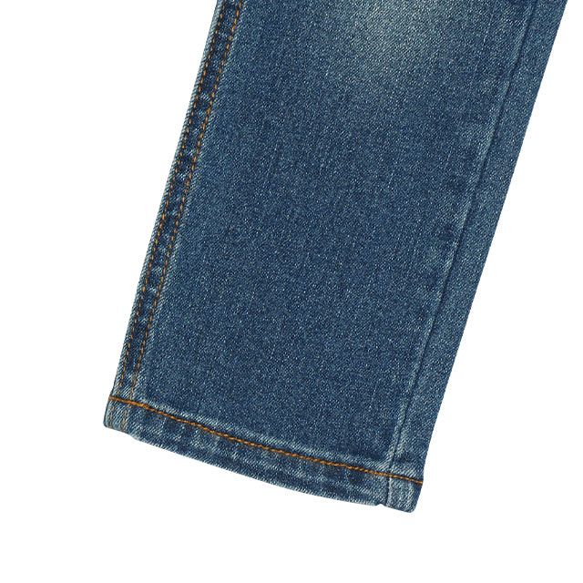 【ベビードール】トイ・ストーリー ダメージデニムロングパンツ 8593K / ベビーサイズ キッズ ボトムス 長ズボン ジーンズ ジーパン ウエスト総ゴム ゴム穴付 ベルトループ フェイクボタン ウッディ バズ リトルグリーンメン