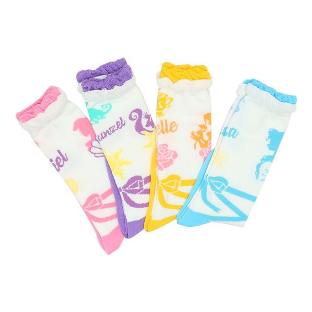 【ベビードール】エルサ プリンセス / ハイソックス 8599 / キッズ くつ下 靴下 プチプラ 13-16cm滑り止め付き バレエシューズ風 履き口フリル ガーリーコーデ お姫様 コスチューム コスプレ
