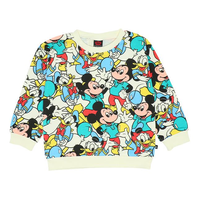 【ベビードール】ミッキー 親子お揃い キャラクター3点セット 8698K / ベビーサイズ キッズ リンクコーデ ペアルック 親子コーデ トレーナー ロンT 長袖 ショルダーバッグ ポシェット お出かけ トータルコーディネート レトロ
