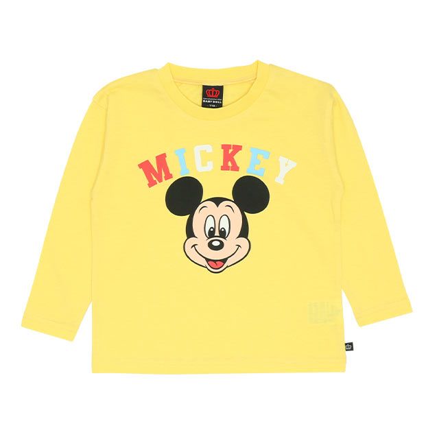 【ベビードール】ミッキー 親子お揃い キャラクター3点セット 8698K / ベビーサイズ キッズ リンクコーデ ペアルック 親子コーデ トレーナー ロンT 長袖 ショルダーバッグ ポシェット お出かけ トータルコーディネート レトロ