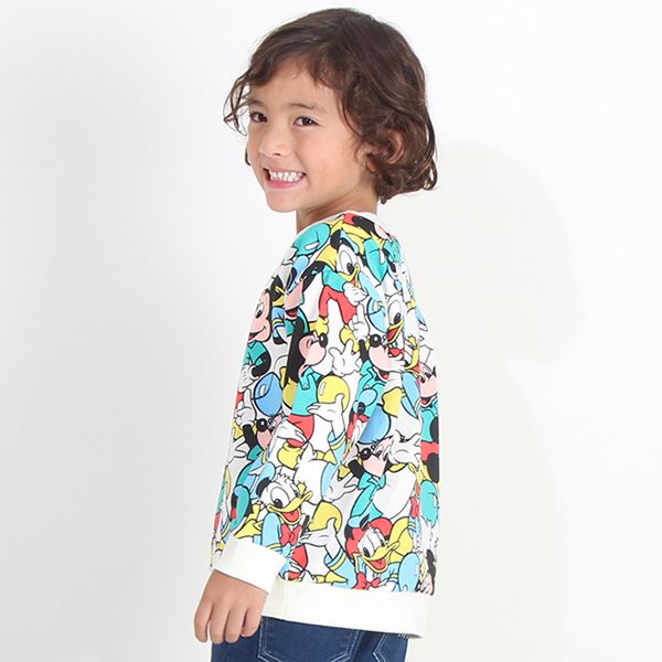 【ベビードール】ミッキー 親子お揃い キャラクター3点セット 8698K / ベビーサイズ キッズ リンクコーデ ペアルック 親子コーデ トレーナー ロンT 長袖 ショルダーバッグ ポシェット お出かけ トータルコーディネート レトロ