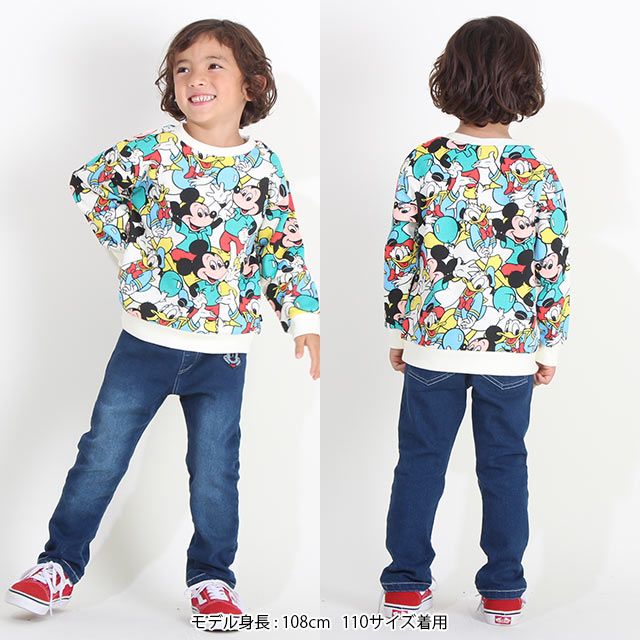 【ベビードール】ミニー 親子お揃い キャラクター3点セット 8698K / ベビーサイズ キッズ リンクコーデ ペアルック 親子コーデ トレーナー ロンT 長袖 ショルダーバッグ ポシェット お出かけ トータルコーディネート レトロ