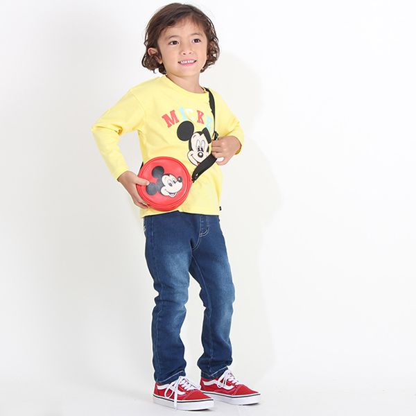 【ベビードール】ミニー 親子お揃い キャラクター3点セット 8698K / ベビーサイズ キッズ リンクコーデ ペアルック 親子コーデ トレーナー ロンT 長袖 ショルダーバッグ ポシェット お出かけ トータルコーディネート レトロ