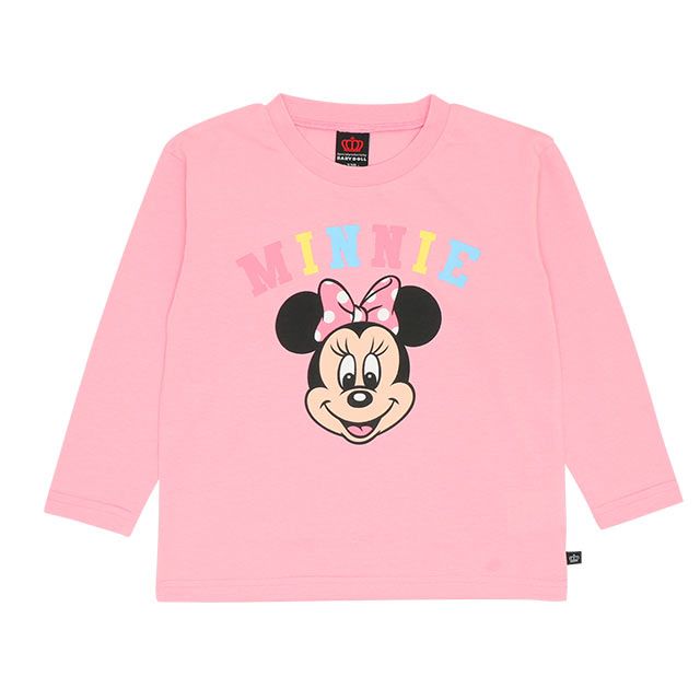 【ベビードール】ミニー 親子お揃い キャラクター3点セット 8698K / ベビーサイズ キッズ リンクコーデ ペアルック 親子コーデ トレーナー ロンT 長袖 ショルダーバッグ ポシェット お出かけ トータルコーディネート レトロ