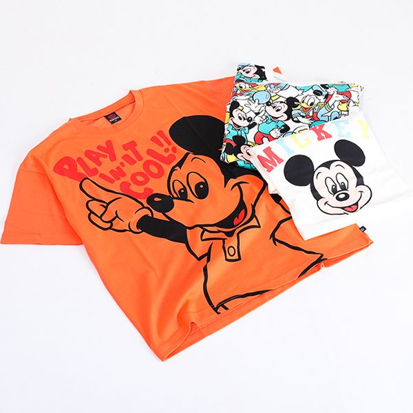 【ベビードール】ミッキー 親子お揃い キャラクター3点セット 8699A / 大人 ユニセックス 男女兼用 リンクコーデ ペアルック 親子コーデ トレーナー ロンT Tシャツ 長袖 半袖 お出かけ トータルコーデ