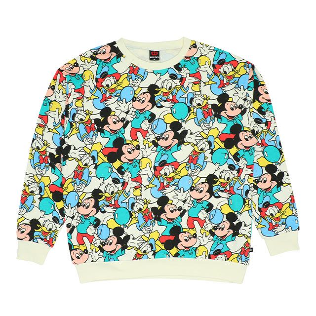 【ベビードール】ミッキー 親子お揃い キャラクター3点セット 8699A / 大人 ユニセックス 男女兼用 リンクコーデ ペアルック 親子コーデ トレーナー ロンT Tシャツ 長袖 半袖 お出かけ トータルコーデ