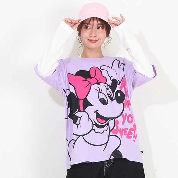 【ベビードール】ミニー 親子お揃い キャラクター3点セット 8699A / 大人 ユニセックス 男女兼用 リンクコーデ ペアルック 親子コーデ トレーナー ロンT Tシャツ 長袖 半袖 トータルコーデ