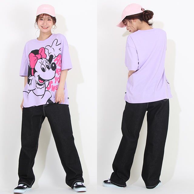 【ベビードール】ミニー 親子お揃い キャラクター3点セット 8699A / 大人 ユニセックス 男女兼用 リンクコーデ ペアルック 親子コーデ トレーナー ロンT Tシャツ 長袖 半袖 トータルコーデ