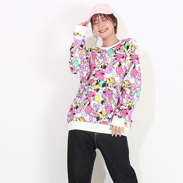 【ベビードール】ミニー 親子お揃い キャラクター3点セット 8699A / 大人 ユニセックス 男女兼用 リンクコーデ ペアルック 親子コーデ トレーナー ロンT Tシャツ 長袖 半袖 トータルコーデ