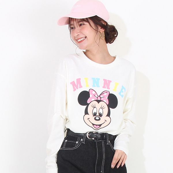 【ベビードール】ミニー 親子お揃い キャラクター3点セット 8699A / 大人 ユニセックス 男女兼用 リンクコーデ ペアルック 親子コーデ トレーナー ロンT Tシャツ 長袖 半袖 トータルコーデ