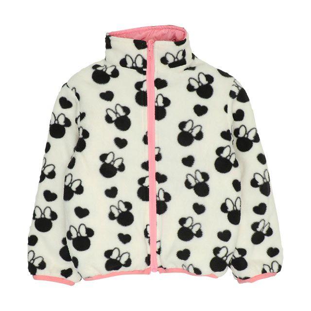 【ベビードール】ミニー リバーシブル中綿アウター 8700K / ベビーサイズ キッズ トップス 長袖 アウター ジャケット ブルゾン ジャンパー 羽織 中綿 フリース 80・90cmファスナーガード付き あったか 秋冬