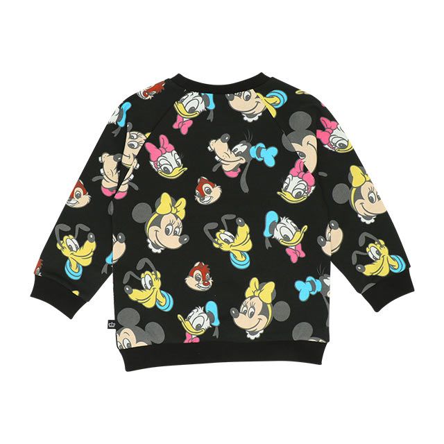 【ベビードール】ミッキー＆フレンズ 親子お揃い 総柄トレーナー 8704K / ミッキー ミニー グーフィー チップ デール プルート ベビーサイズ キッズ リンクコーデ ペアルック 親子コーデ トップス 長袖 トレーナー