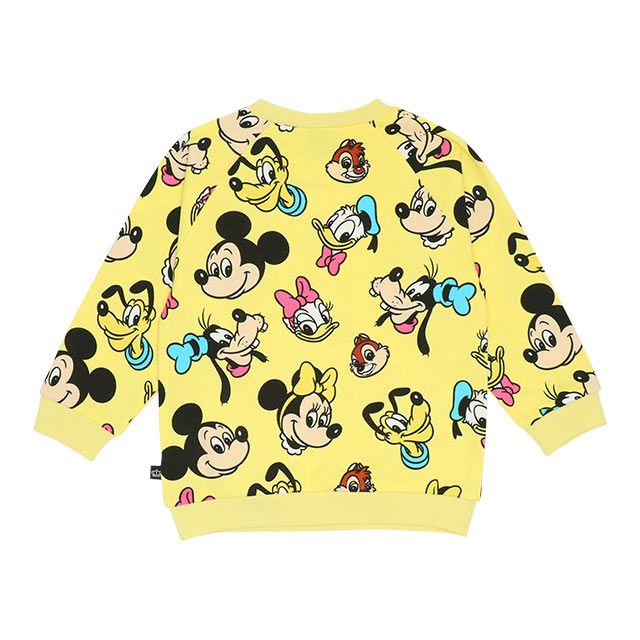 【ベビードール】ミッキー＆フレンズ 親子お揃い 総柄トレーナー 8704K / ミッキー ミニー グーフィー チップ デール プルート ベビーサイズ キッズ リンクコーデ ペアルック 親子コーデ トップス 長袖 トレーナー