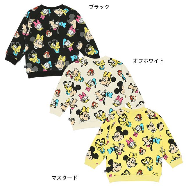【ベビードール】ミッキー＆フレンズ 親子お揃い 総柄トレーナー 8704K / ミッキー ミニー グーフィー チップ デール プルート ベビーサイズ キッズ リンクコーデ ペアルック 親子コーデ トップス 長袖 トレーナー