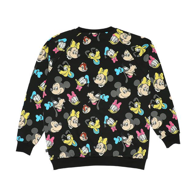 【ベビードール】ミッキー＆フレンズ 親子お揃い 総柄トレーナー 8704A / ミッキー ミニー グーフィー チップ デール プルート 大人 ユニセックス 男女兼用 リンクコーデ ペアルック 親子コーデ トップス 長袖 トレーナー