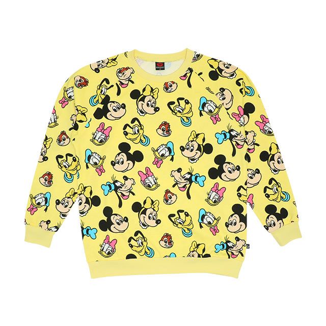 【ベビードール】ミッキー＆フレンズ 親子お揃い 総柄トレーナー 8704A / ミッキー ミニー グーフィー チップ デール プルート 大人 ユニセックス 男女兼用 リンクコーデ ペアルック 親子コーデ トップス 長袖 トレーナー
