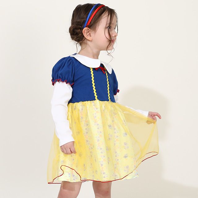 【ベビードール】白雪姫 なりきるワンピース 8724K / ベビーサイズ キッズ 長袖 ワンピ スカート 仮装 コスチューム コスプレ プリンセス お姫様 ガーリー