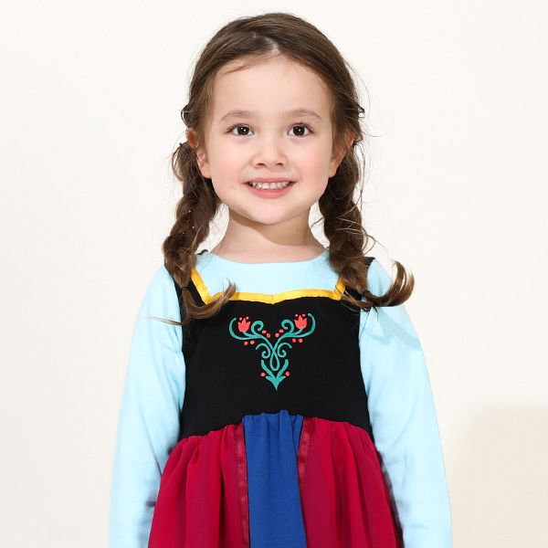 【ベビードール】アナ なりきるワンピース 8724K / ベビーサイズ キッズ 長袖 ワンピ スカート 仮装 コスチューム コスプレ プリンセス お姫様 ガーリー