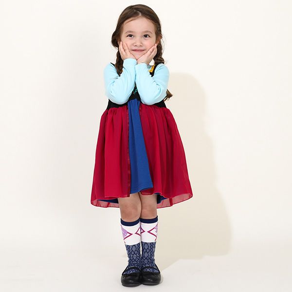 【ベビードール】アナ なりきるワンピース 8724K / ベビーサイズ キッズ 長袖 ワンピ スカート 仮装 コスチューム コスプレ プリンセス お姫様 ガーリー