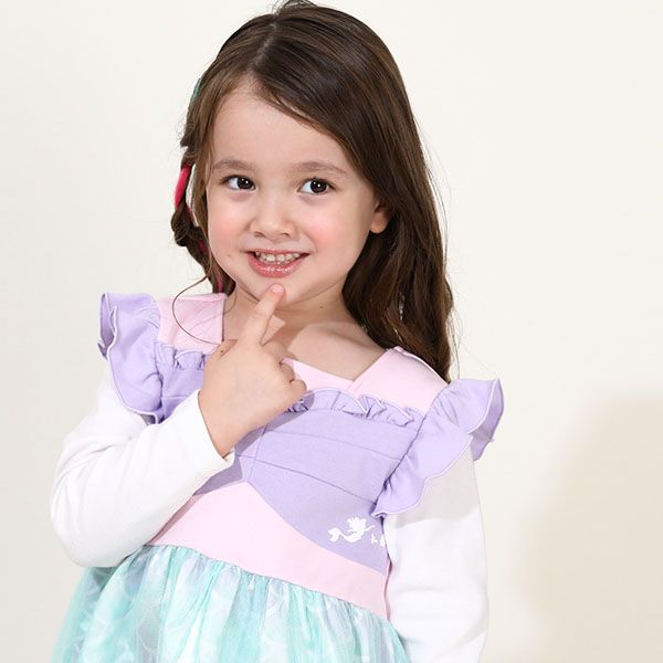 【ベビードール】アリエル なりきるワンピース 8724K / ベビーサイズ キッズ 長袖 ワンピ スカート 仮装 コスチューム コスプレ プリンセス お姫様 ガーリー