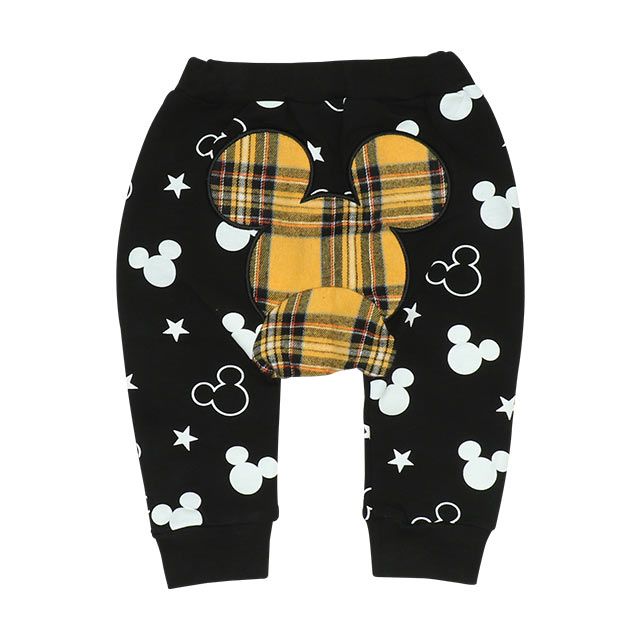 【ベビードール】ミッキー ディズニー チェック切替総柄モンキーパンツ 8735B