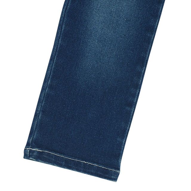 【ベビードール】ミッキー デニムロングパンツ 8743K / ベビーサイズ キッズ ボトムス 長ズボン ジーンズ ジーパン ストレッチ 楽ちん ウエスト総ゴム ゴム穴付 ベルトループ フェイクボタン