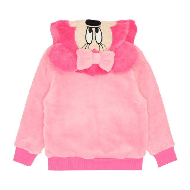 【ベビードール】ミニー なりきるジップパーカー 8818K / ベビーサイズ キッズ トップス 長袖 パーカー シャギーボア素材 あったか 秋冬 仮装 コスチューム コスプレ