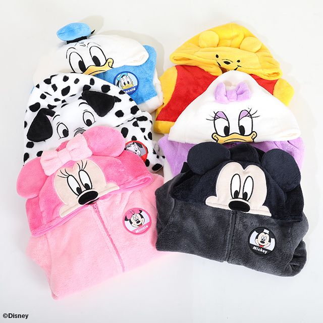 【ベビードール】ドナルド なりきるジップパーカー 8818K / ベビーサイズ キッズ トップス 長袖 パーカー シャギーボア素材 あったか 秋冬 仮装 コスチューム コスプレ