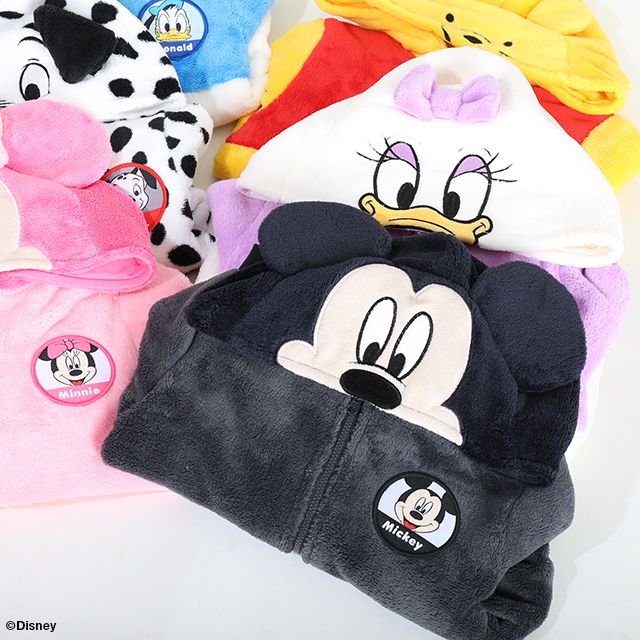 【ベビードール】ドナルド なりきるジップパーカー 8818K / ベビーサイズ キッズ トップス 長袖 パーカー シャギーボア素材 あったか 秋冬 仮装 コスチューム コスプレ