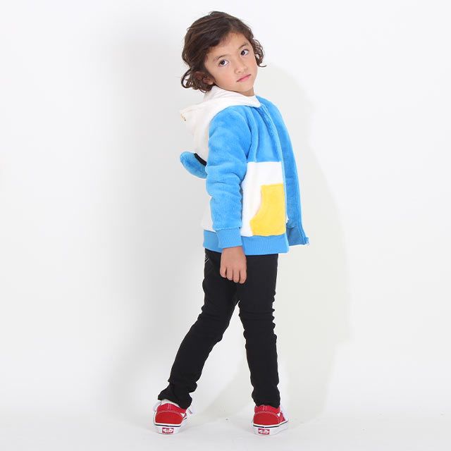 【ベビードール】ドナルド なりきるジップパーカー 8818K / ベビーサイズ キッズ トップス 長袖 パーカー シャギーボア素材 あったか 秋冬 仮装 コスチューム コスプレ