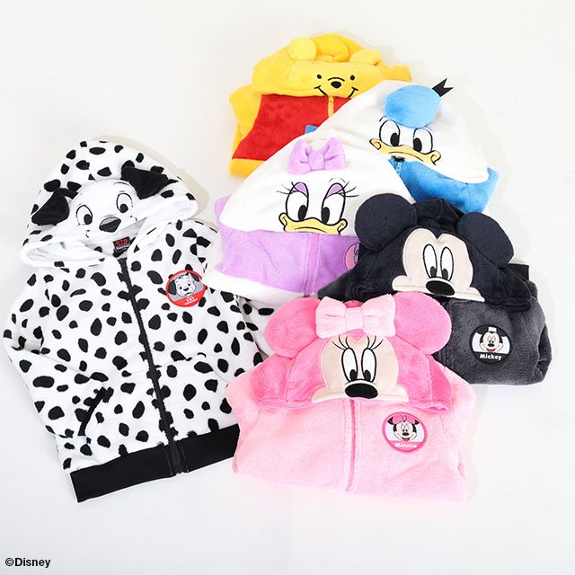 【ベビードール】ドナルド なりきるジップパーカー 8818K / ベビーサイズ キッズ トップス 長袖 パーカー シャギーボア素材 あったか 秋冬 仮装 コスチューム コスプレ