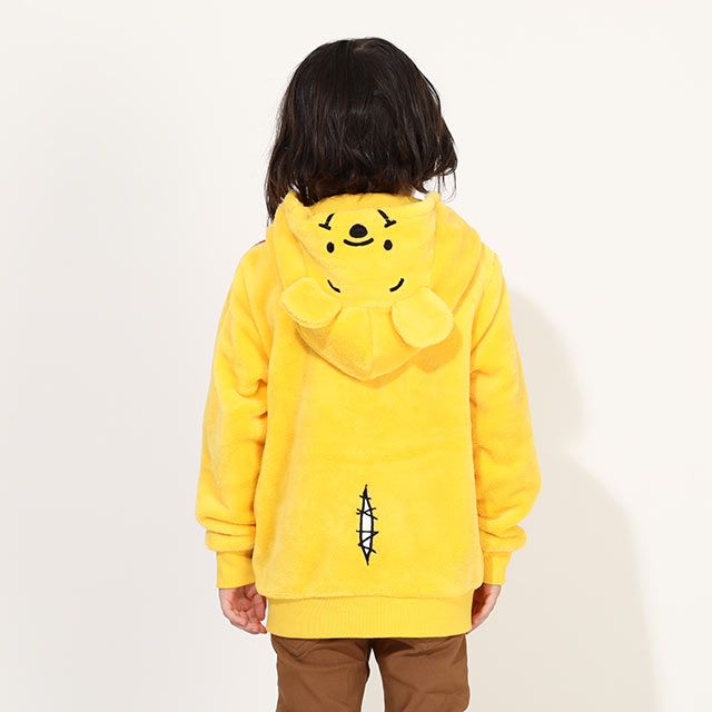 【ベビードール】プー なりきるジップパーカー 8818K / ベビーサイズ キッズ トップス 長袖 パーカー シャギーボア素材 あったか 秋冬 仮装 コスチューム コスプレ