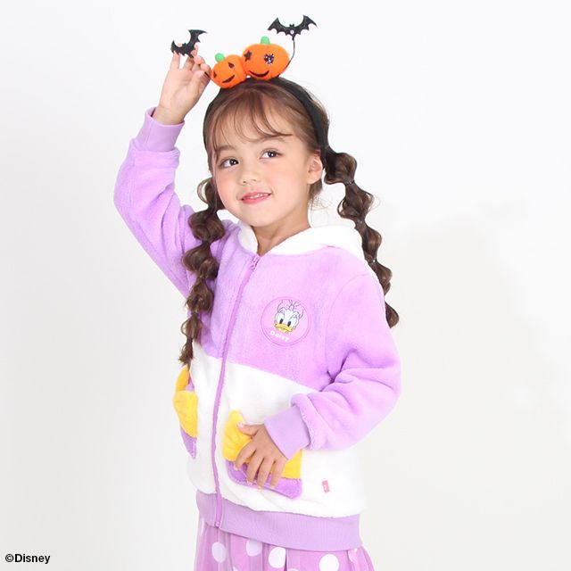 【ベビードール】デイジー なりきるジップパーカー 8818K / ベビーサイズ キッズ トップス 長袖 パーカー シャギーボア素材 あったか 秋冬 仮装 コスチューム コスプレ