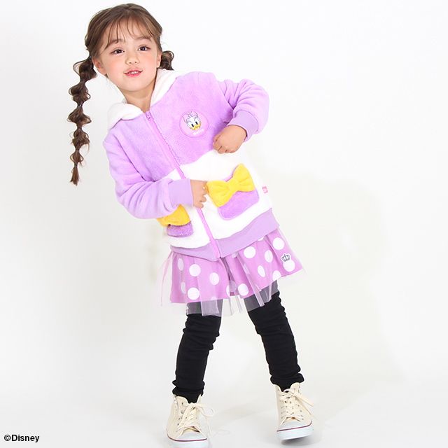 【ベビードール】デイジー なりきるジップパーカー 8818K / ベビーサイズ キッズ トップス 長袖 パーカー シャギーボア素材 あったか 秋冬 仮装 コスチューム コスプレ