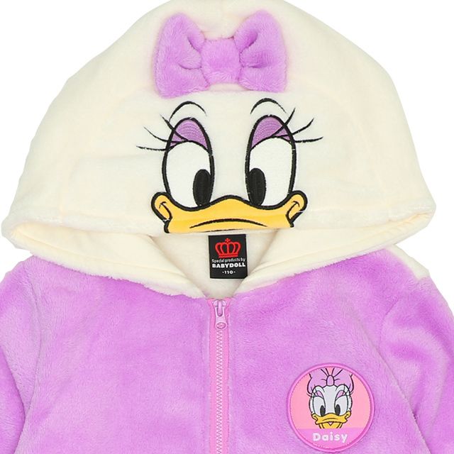 【ベビードール】デイジー なりきるジップパーカー 8818K / ベビーサイズ キッズ トップス 長袖 パーカー シャギーボア素材 あったか 秋冬 仮装 コスチューム コスプレ