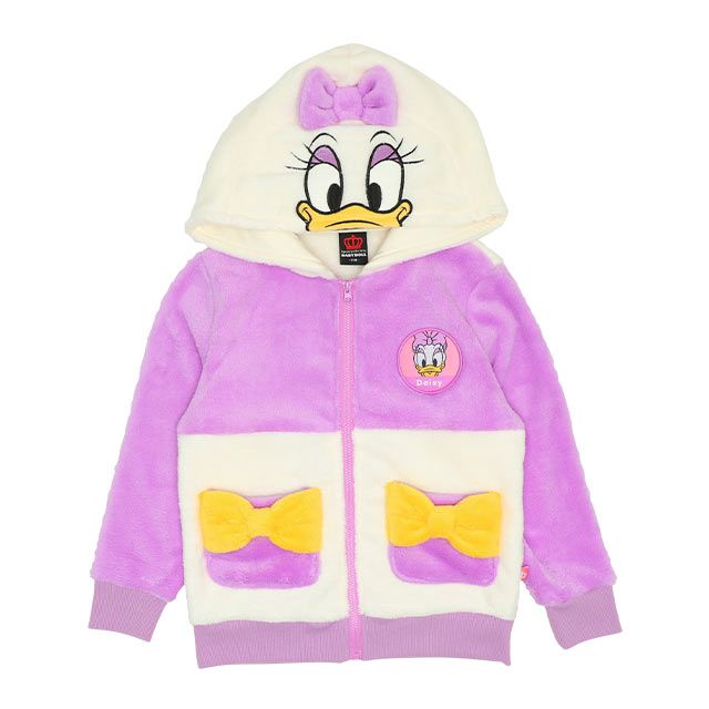 【ベビードール】デイジー なりきるジップパーカー 8818K / ベビーサイズ キッズ トップス 長袖 パーカー シャギーボア素材 あったか 秋冬 仮装 コスチューム コスプレ