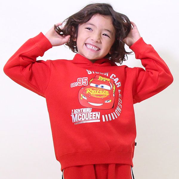 【ベビードール】カーズ ラインパーカー 8867K / ベビーサイズ キッズ トップス 長袖 裏起毛 あったか 秋冬 ライトニング・マックィーン