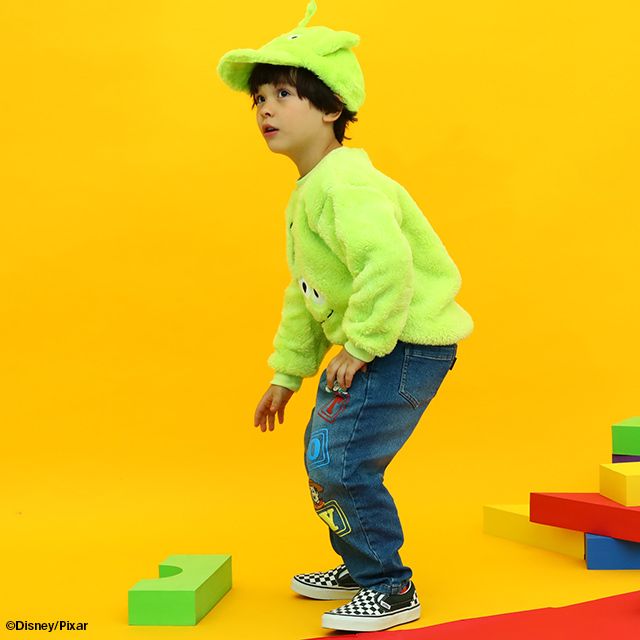 【ベビードール】リトルグリーンメン フェイスボアトレーナー 8873K / ベビーサイズ キッズ トップス 長袖 シャギーボア素材 もこもこ 秋冬 トイ・ストーリー