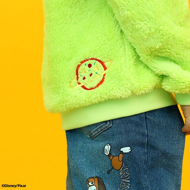 【ベビードール】リトルグリーンメン フェイスボアトレーナー 8873K / ベビーサイズ キッズ トップス 長袖 シャギーボア素材 もこもこ 秋冬 トイ・ストーリー