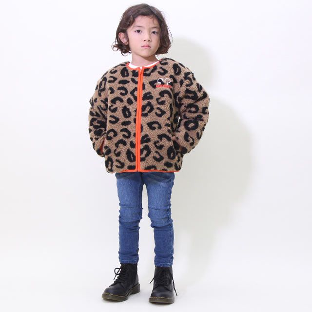 【ベビードール】ミッキー ディズニー ヒョウボア中綿アウター 8976K