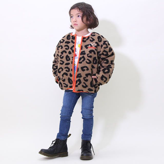 【ベビードール】ミッキー ディズニー ヒョウボア中綿アウター 8976K