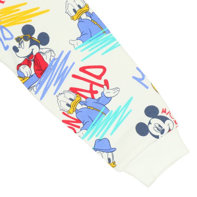 【ベビードール】ミッキー&ドナルド 親子お揃い ディズニー 総柄裏起毛トレーナー 8977K