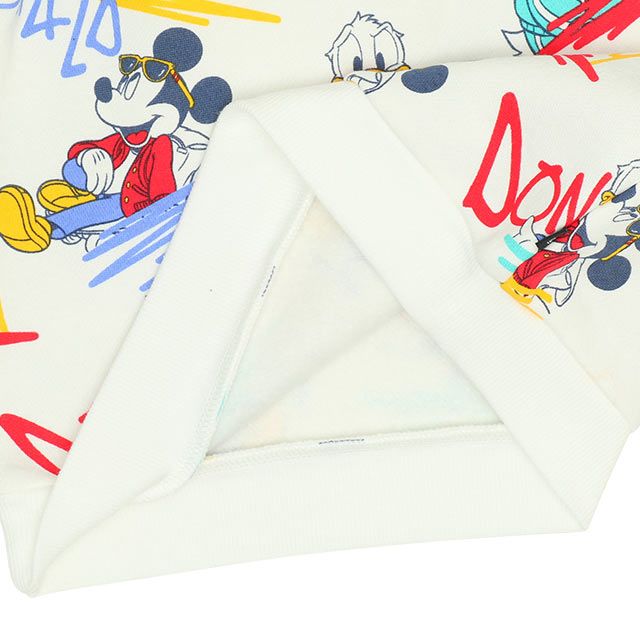 【ベビードール】ミッキー&ドナルド 親子お揃い ディズニー 総柄裏起毛トレーナー 8977K
