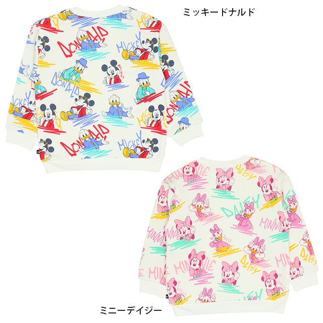 【ベビードール】ミニー&デイジー 親子お揃い ディズニー 総柄裏起毛トレーナー 8977K
